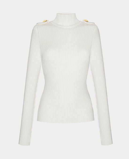 BENU White Women's Merino Wool Turtleneck - Image 4