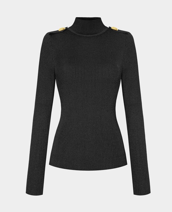 BENU Svart Dam Merino Wool Polotröja - Image 3