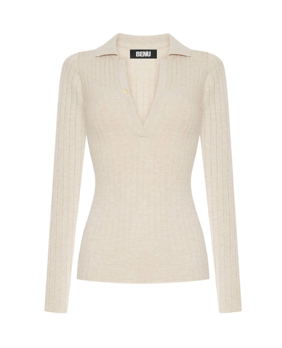 BENU Beige Women's Sweater - Image 3