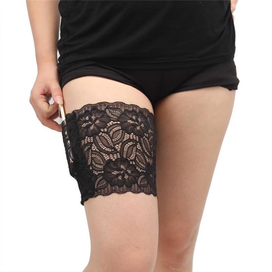 Aquarius Women's Lace Anti Slip Thigh Band And Discreet Phone Pocket Holder Comfortable Chafing Prevention Underwear Accessory For Summer Dresses In Black - Image 5