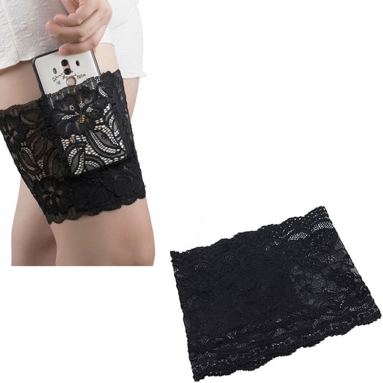 Aquarius Women's Lace Anti Slip Thigh Band And Discreet Phone Pocket Holder Comfortable Chafing Prevention Underwear Accessory For Summer Dresses In Black - Image 6