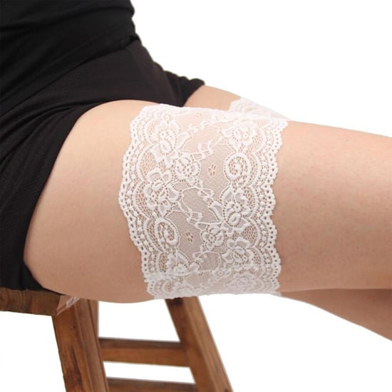 Aquarius Women's Lace Anti Slip Thigh Band And Discreet Phone Pocket Holder Comfortable Chafing Prevention Underwear Accessory For Summer Dresses In White - Image 4