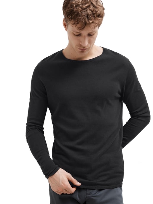 Selected Tröjor Rocks Knit Crew Neck Svart Svart - Image 3