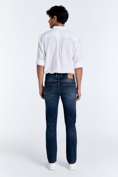 Lance jeans met middelhoge taille, normale lengte en 5 zakken, donkerblauw - Image 2