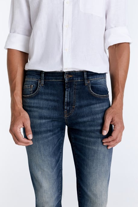 Lance jeans met middelhoge taille, normale lengte en 5 zakken, donkerblauw - Image 4