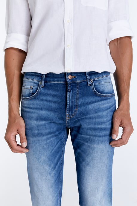 Lance jeans met middelhoge taille, normale lengte en 5 zakken, mediumblauw - Image 3