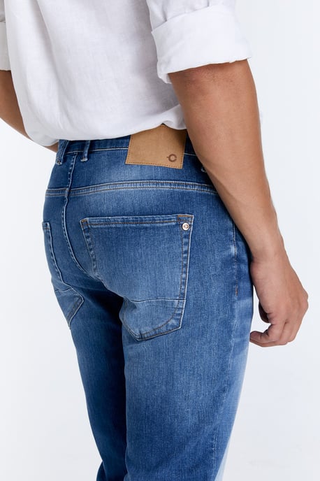 Lance jeans met middelhoge taille, normale lengte en 5 zakken, mediumblauw - Image 4