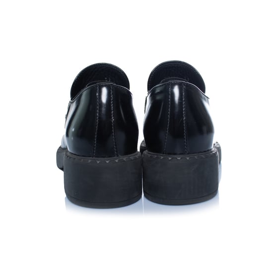 Prada, black high shine leather loafers - Image 4