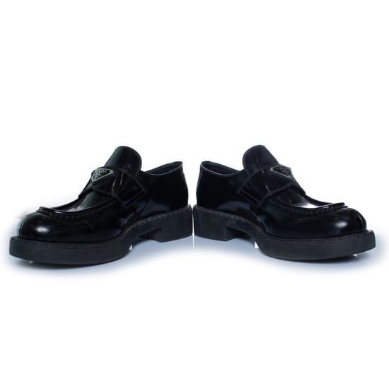 Prada, black high shine leather loafers - Image 5