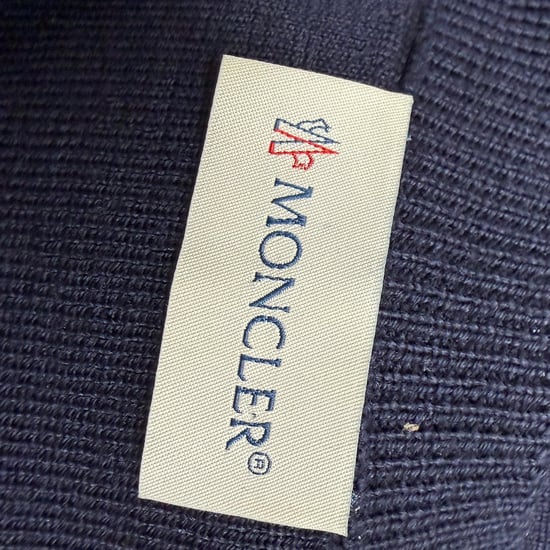 Moncler Padded Zip-Up Cardigan in Navy Blue Polyamide - Image 4