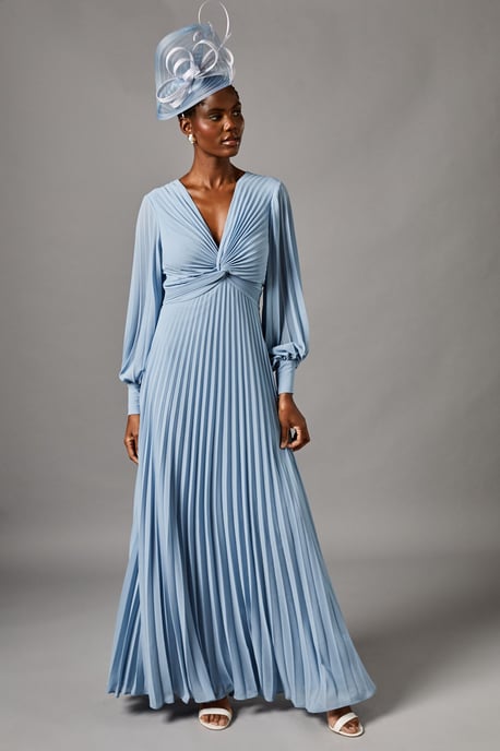 Pleated Chiffon Maxi Dress - Image 1