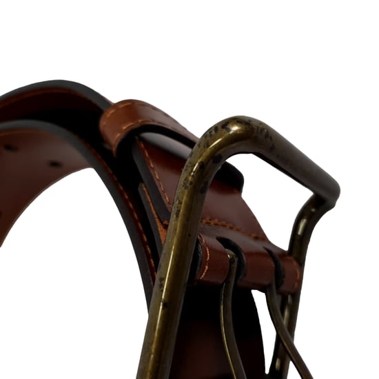 Burberry Double Holed Belt in Brown Leather - Image 4