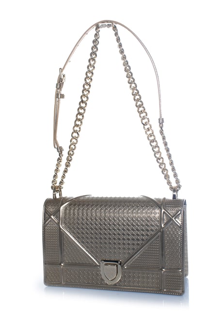Christian Dior, Metallisk Diorama flap-väska - Image 1