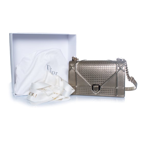 Christian Dior, Metallisk Diorama flap-väska - Image 3