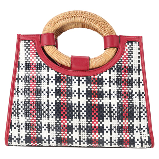 Fendi Runaway Plaid Shopper Tote Bag in Red Canvas - Image 3
