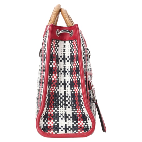 Fendi Runaway Plaid Shopper Tote Bag in Red Canvas - Image 4