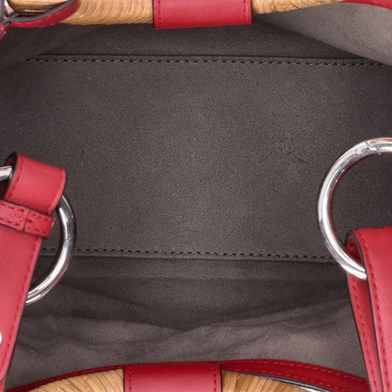 Fendi Runaway Plaid Shopper Tote Bag in Red Canvas - Image 6