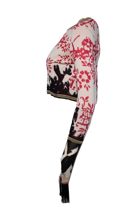 Chanel, siden- och kashmirblommig tryckt cardigan - Image 2