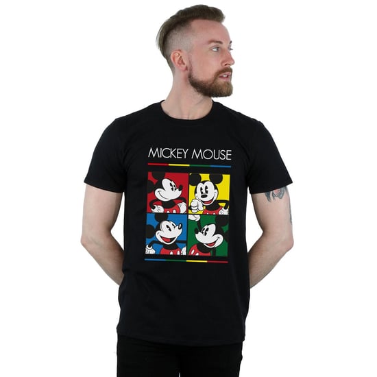 Disney Heren Mickey Mouse Vierkant Gekleurd T-shirt (Zwart) - Image 1
