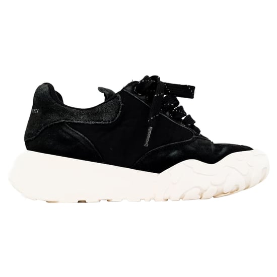 Alexander Mcqueen Court Chunky Sneakers in Black Suede - Image 1