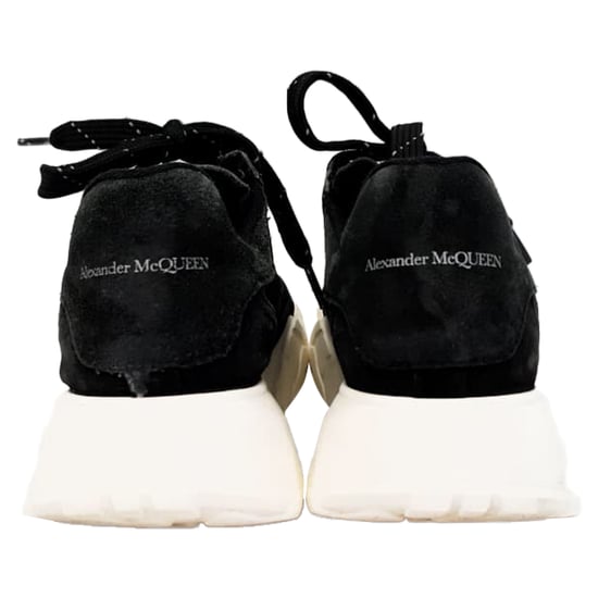 Alexander Mcqueen Court Chunky Sneakers in Black Suede - Image 3