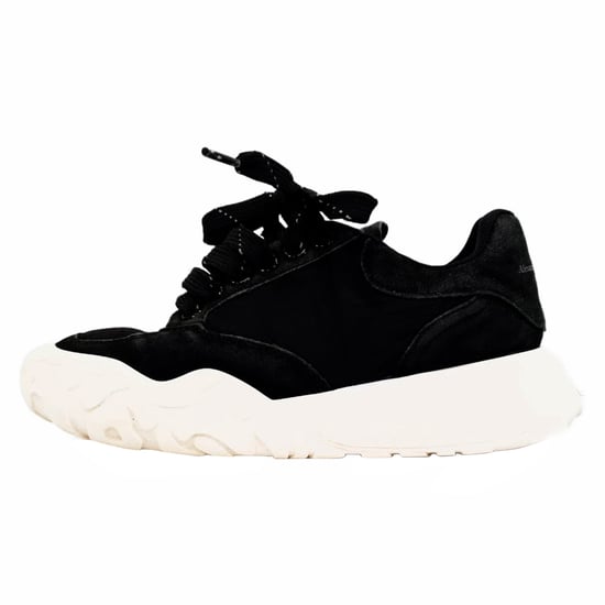Alexander Mcqueen Court Chunky Sneakers in Black Suede - Image 4