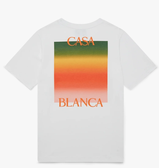 Casablanca Men's Gradient Square Logo Printed T-Shirt White - Image 2