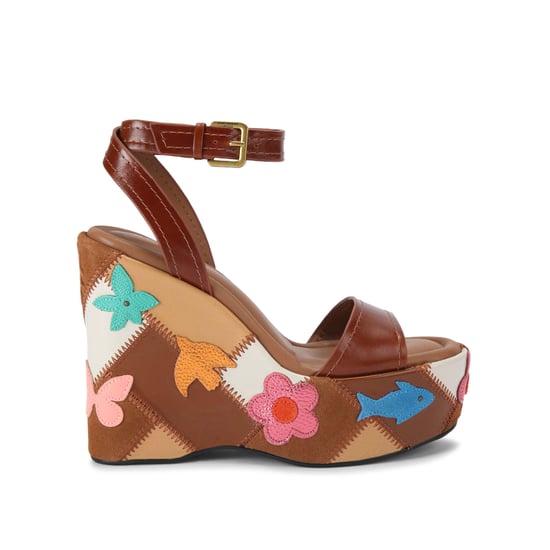 Kurt Geiger London Leather Patchwork Platform Wedge Heels - Image 1