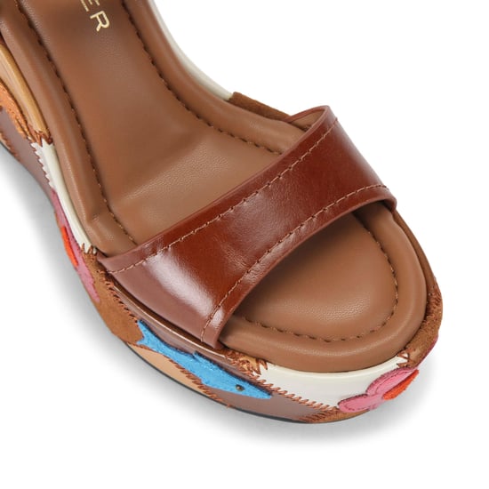 Kurt Geiger London Leather Patchwork Platform Wedge Heels - Image 4