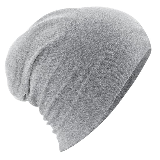 Beechfield Hemsedal Katoenen Slouch Beanie voor Volwassenen (Heide Grijs) - Image 1