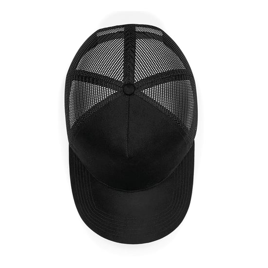 Beechfield Unisex volwassene suède Snapback Trucker pet (Zwart) - Image 3
