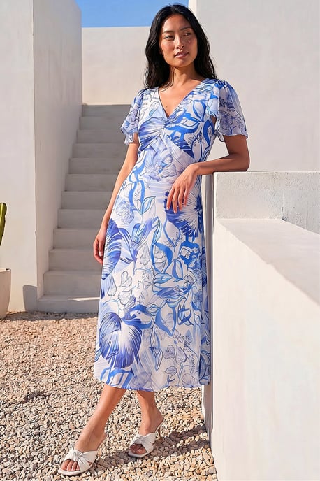 Petite Floral Midi Dress - Image 1