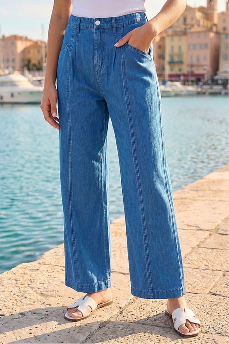 Petite Stitch Pocket Wide Leg Jeans - Image 2