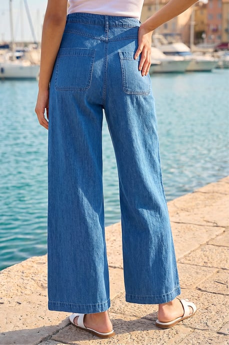 Petite Stitch Pocket Wide Leg Jeans - Image 3