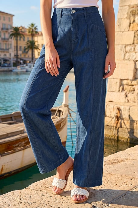 Petite Stitch Pocket Wide Leg Jeans - Image 2