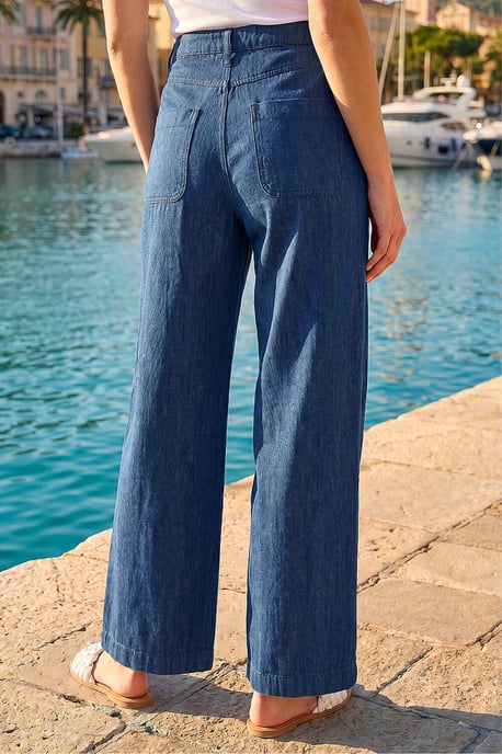 Petite Stitch Pocket Wide Leg Jeans - Image 3