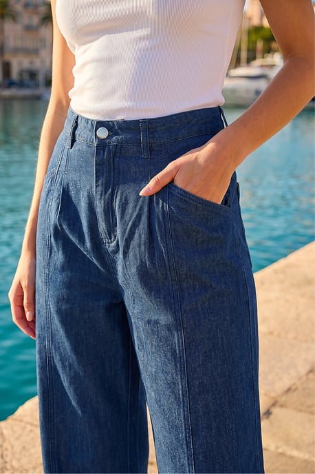 Petite Stitch Pocket Wide Leg Jeans - Image 4