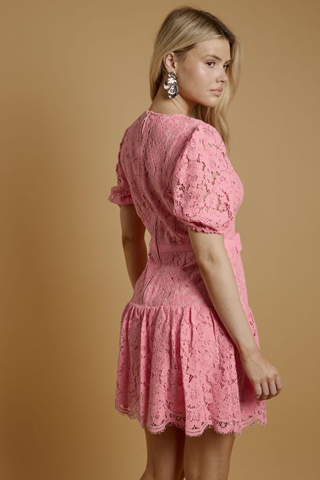 Lace Peplum Hem Mini Dress - Image 3