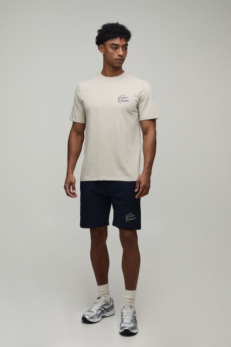 Regular Fit Palm Print T-Shirt & Short Set - Image 4