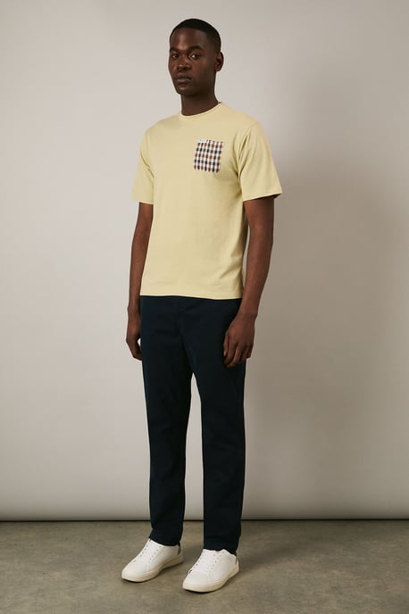 Club Check Pocket T Shirt Beige - Image 2