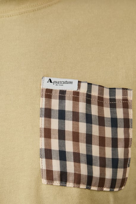 Club Check Pocket T Shirt Beige - Image 5