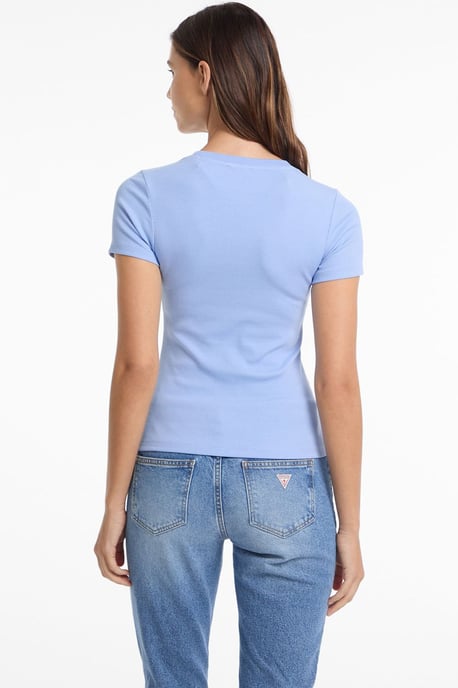Guess Slim Rib Tee Blue - Image 3