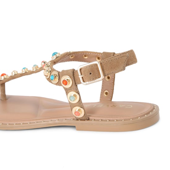 Carvela Suede Amalfi T Bar Flat Sandal Sandals - Image 3