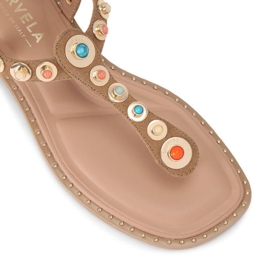 Carvela Suede Amalfi T Bar Flat Sandal Sandals - Image 4