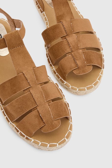 Piper Faux Suede Gladiator Espadrille Flats - Image 3
