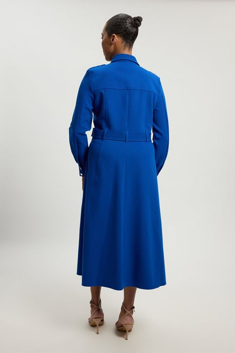 Plus Size Tailored Belted Midi Shirt Dress - Image 3