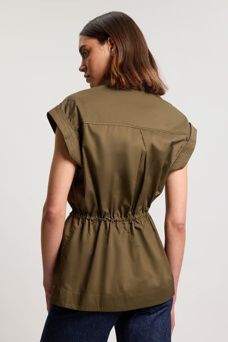 Cotton Sateen With Lace Trim Pocket Detail Jacket - Image 3