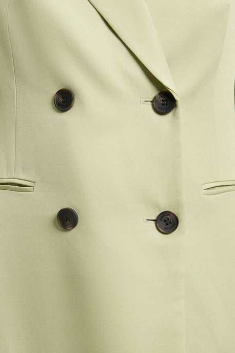 Polished Linen Blend Single Breasted Tailored Blazer - Image 2