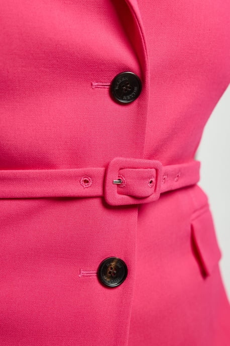 Plus Size Tailored Structured Crepe Belted Sleeveless Blazer - Image 2
