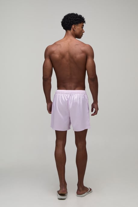 Relaxed fit Satin Boxer Style Embroidered Short - Image 2